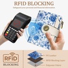 image:imageIcycay Sea Turtle Small Wallet Women RFID Blocking Cute Credit Card HolderFloral Blue