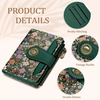 image:imageIcycay Sea Turtle Small Wallet Women RFID Blocking Cute Credit Card HolderFloral Green