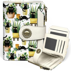 image:imageIcycay Sea Turtle Small Wallet Women RFID Blocking Cute Credit Card HolderCat Plant