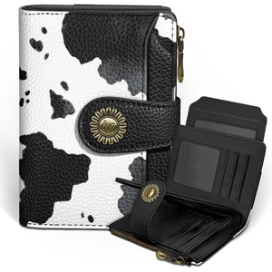 image:imageIcycay Sea Turtle Small Wallet Women RFID Blocking Cute Credit Card HolderCow Black