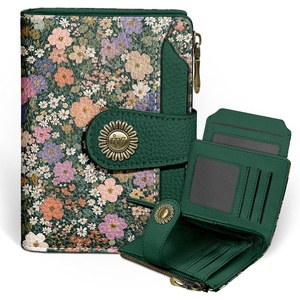 image:imageIcycay Sea Turtle Small Wallet Women RFID Blocking Cute Credit Card HolderFloral Green