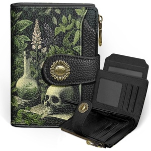 image:imageIcycay Sea Turtle Small Wallet Women RFID Blocking Cute Credit Card HolderGoth Skull Plant