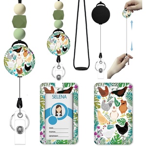 image:imageIcycay Teacher Lanyards for ID Badges Retractable ID Holder Be KindChicken