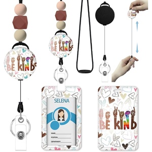 image:imageIcycay Teacher Lanyards for ID Badges Retractable ID Holder Be KindPositive